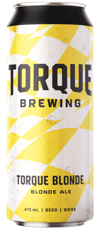 A can of torque brewing power 97 rock blonde blonde ale