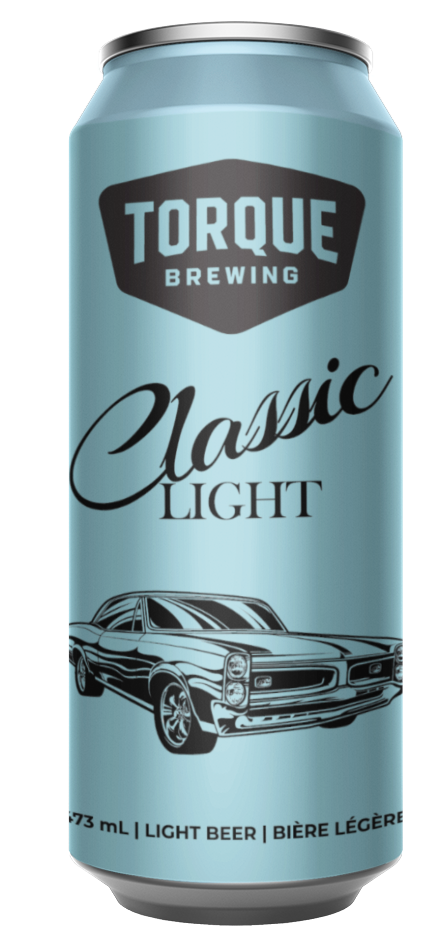 A can of torque brewing buenazo cerveza on a white background