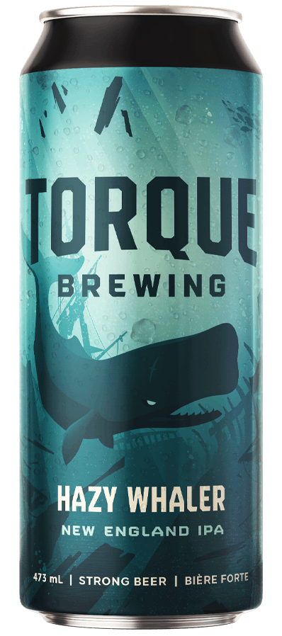 A can of hazy whaler new england ipa from torque brewing