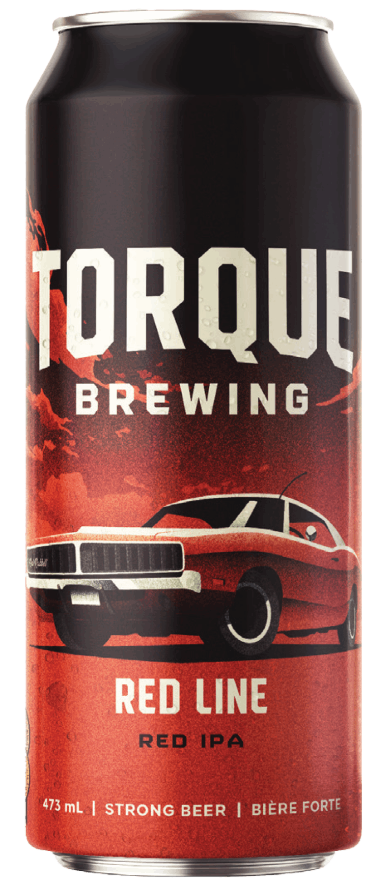 A can of torque brewing red line red ipa