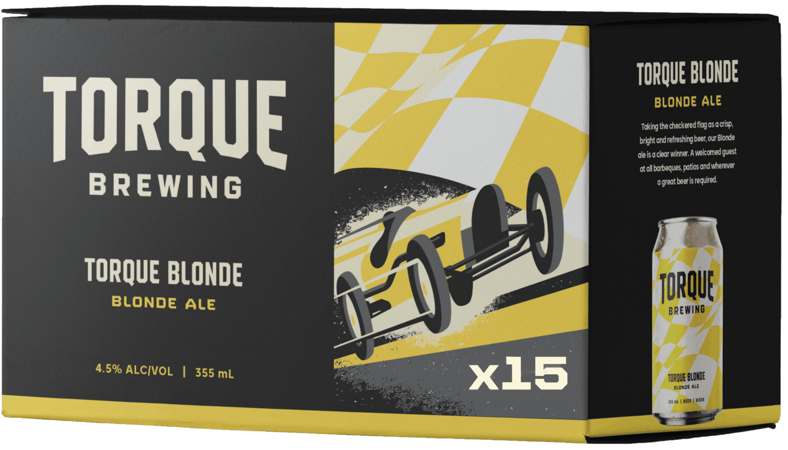 A box of torque brewing torque blonde ale