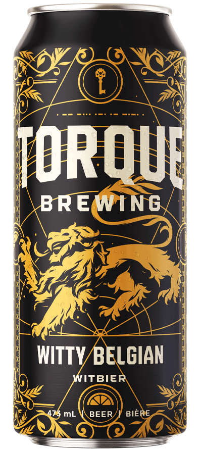 A can of torque brewing witty belgian beer