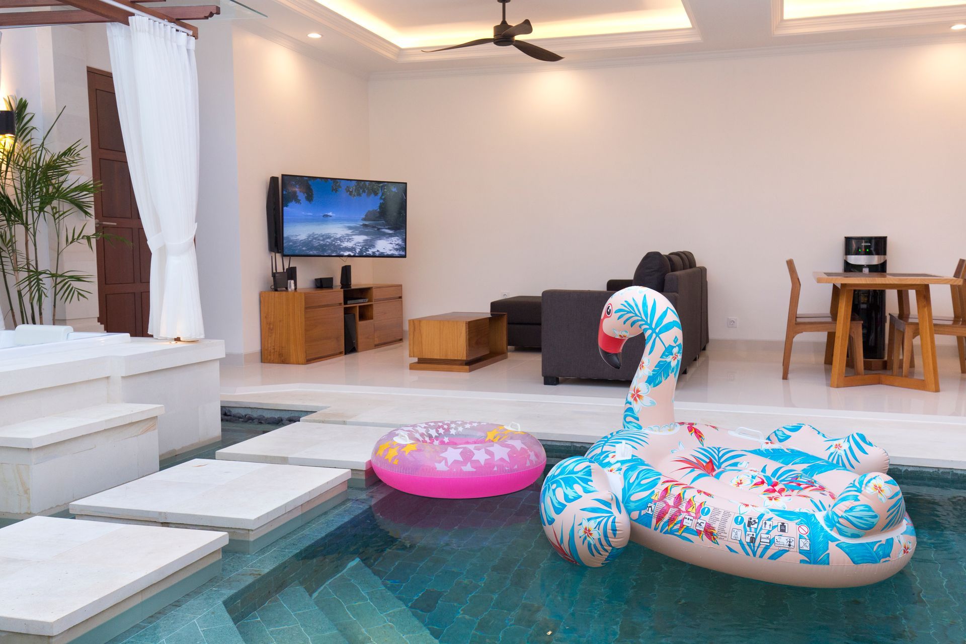 Watching TV from the pool