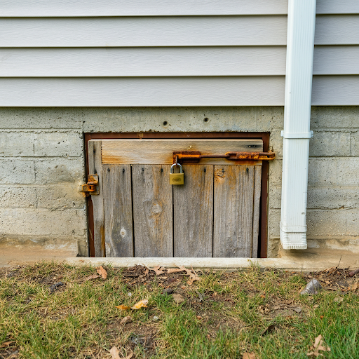 Locked crawlspace access