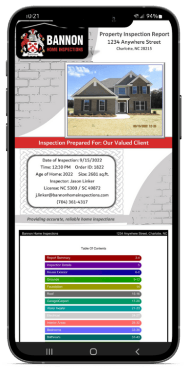 Our home inspection reports are delivered fast, electronically and typically within 24 hours. Read your inspection report right from your mobile device.