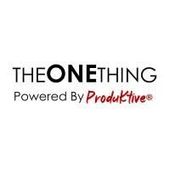THEONETHING logo with “Powered By Produktive” in black and red text on a white background