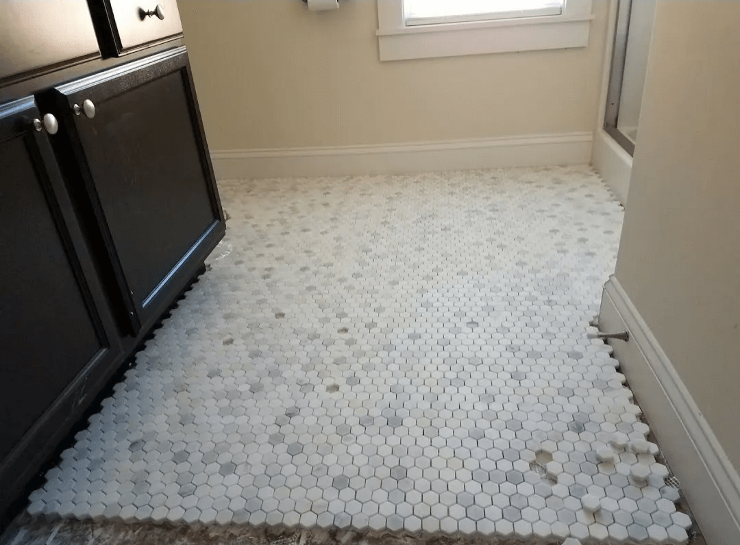 Bathroom Floor — Forest, VA — Straight Line Painting & Tile Inc.