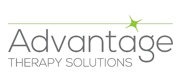 The logo for advantage therapy solutions has a green star on it.