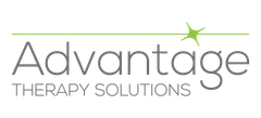 The logo for advantage therapy solutions has a green star on it.