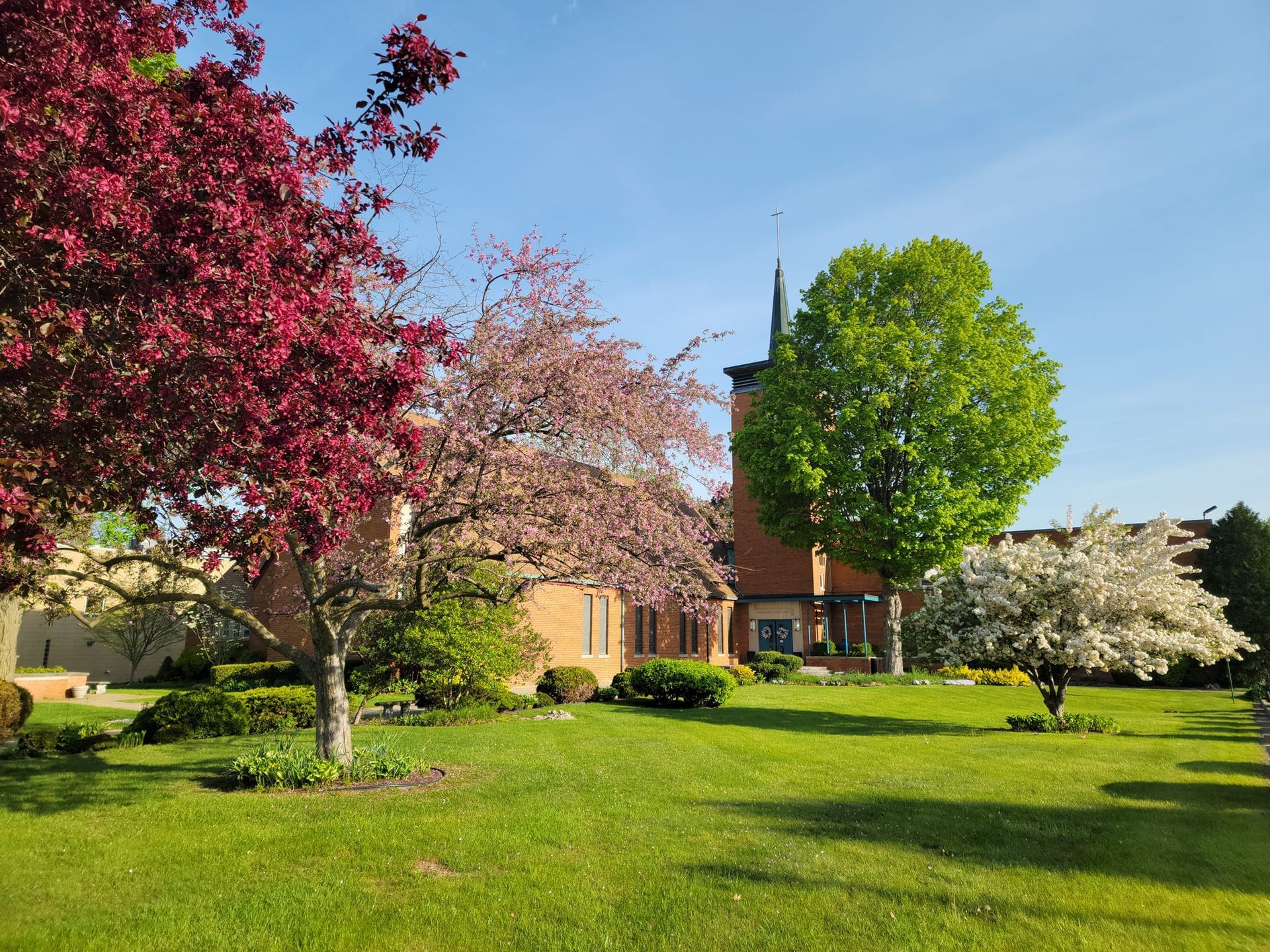 Exterior view of our church in Spring / Summer