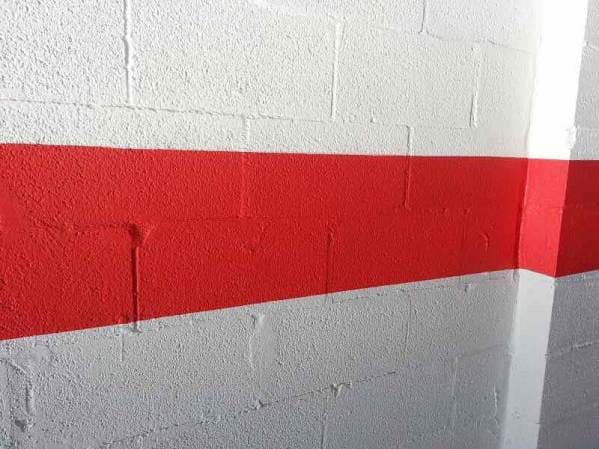 Wall Red Paint striping — Commercial Painting in West Park, FL