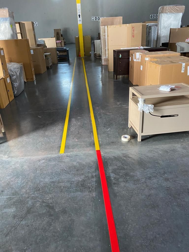 Interior warehouse striping -Miami,FL.