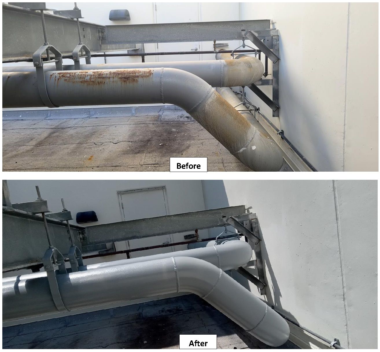 Metal AC Pipes - Commercial painting Hollywood , FL.