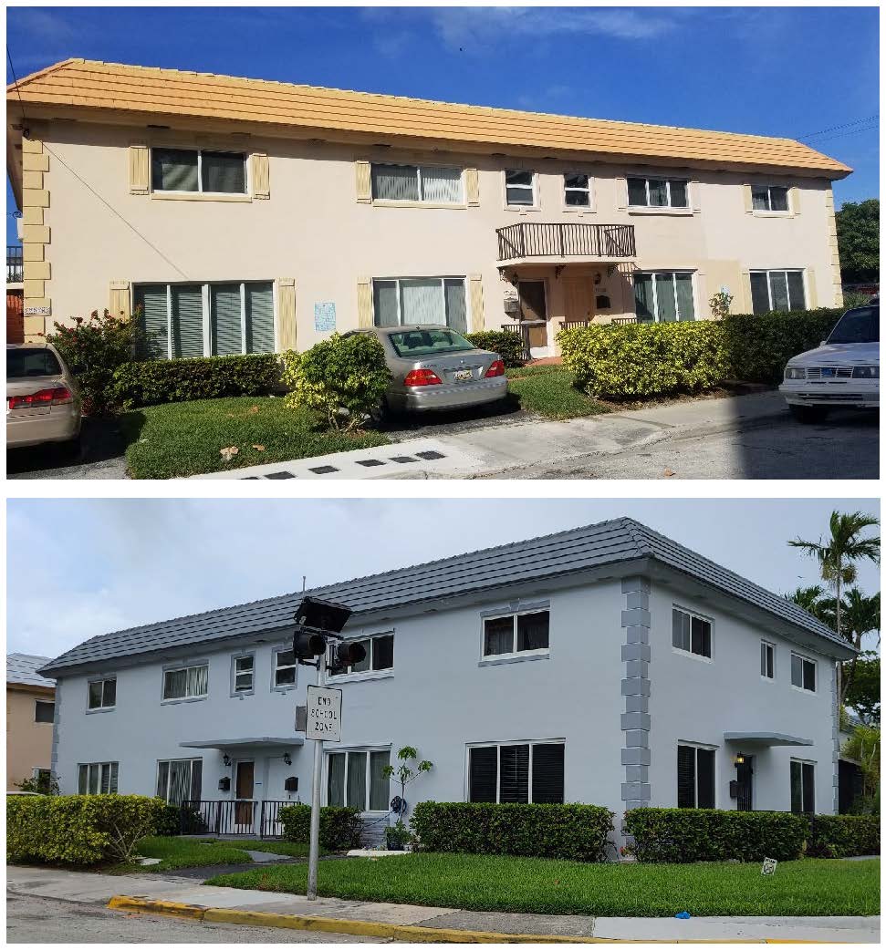 Exterior condominium building - Commercial painting in Miami,FL