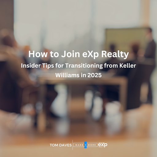 Blurred meeting room image with text: How to Join eXp Realty