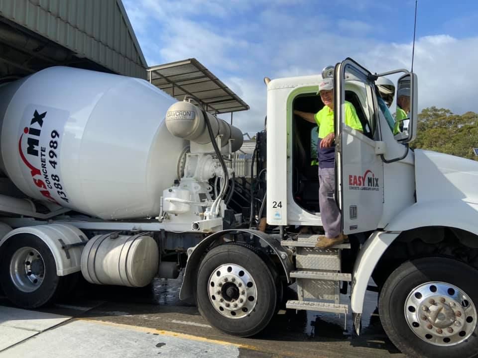 A Mixer Concrete On A Driveway