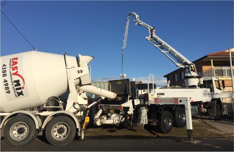 Front Concrete Mixer Truck — Easy Mix Concrete in Berkeley Vale, NSW