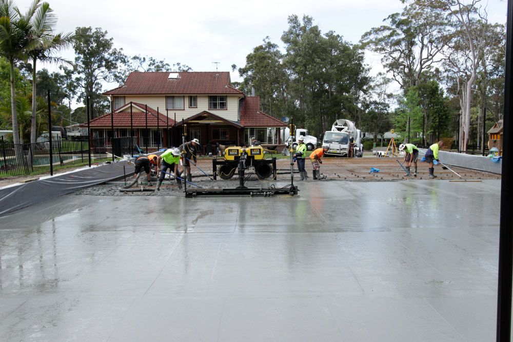 Poured Concrete in Front of A House