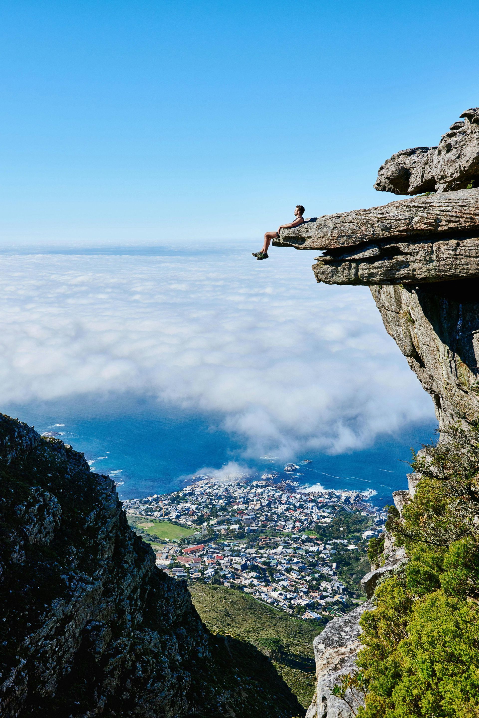 A close up of a blue and white marble texture.
