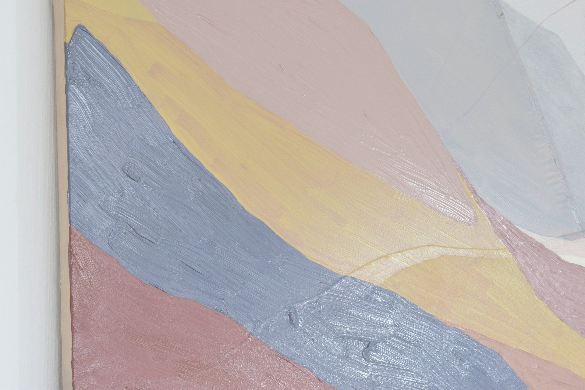 Close up photo of abstract painting of hills and landscape with  red, orange blue and purple tonestract painting of hills and landscape with  red, orange blue and purple tones