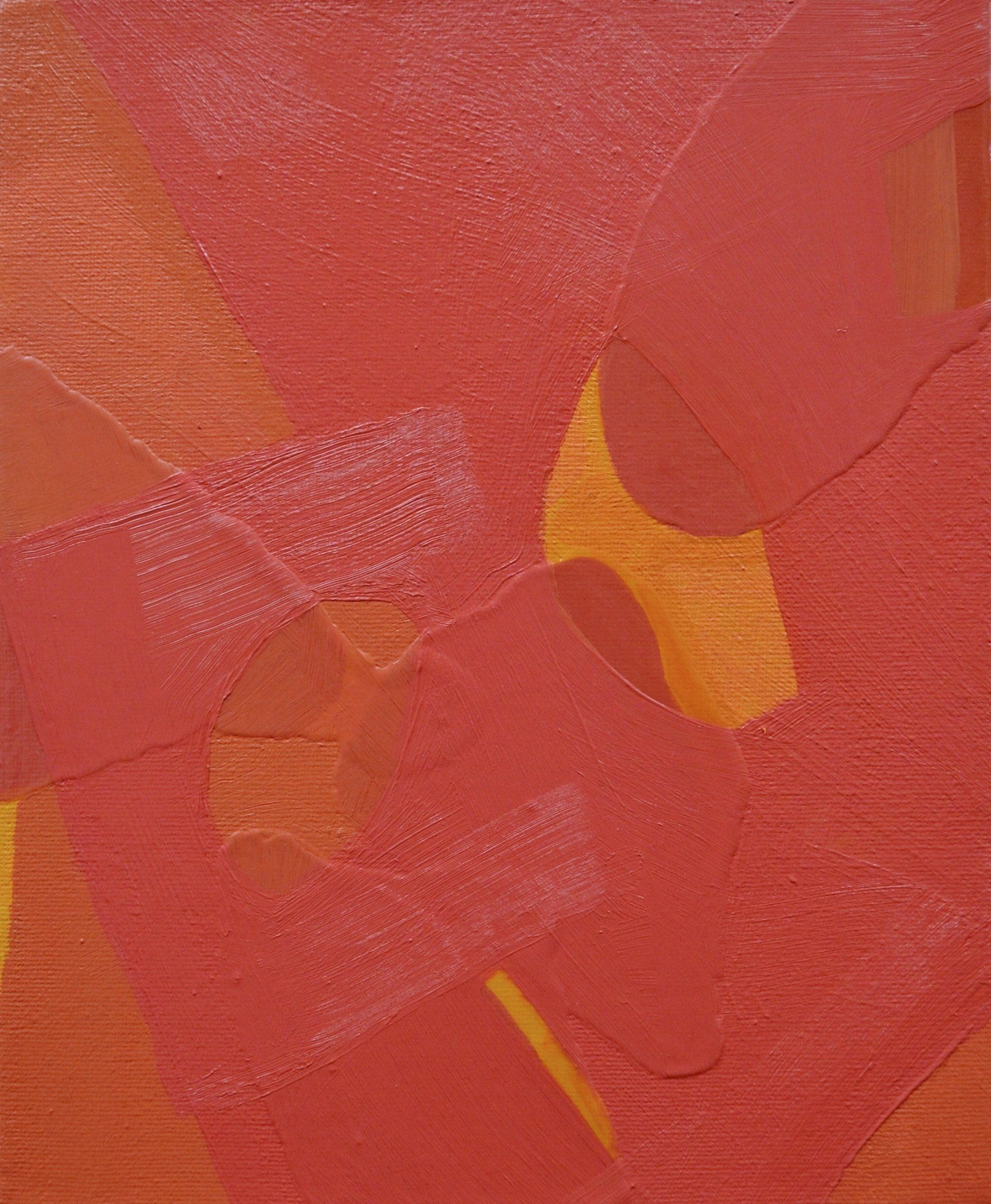 Siobhan McLaughlin’s abstract and colourful paintings in reds, pinks and oranges