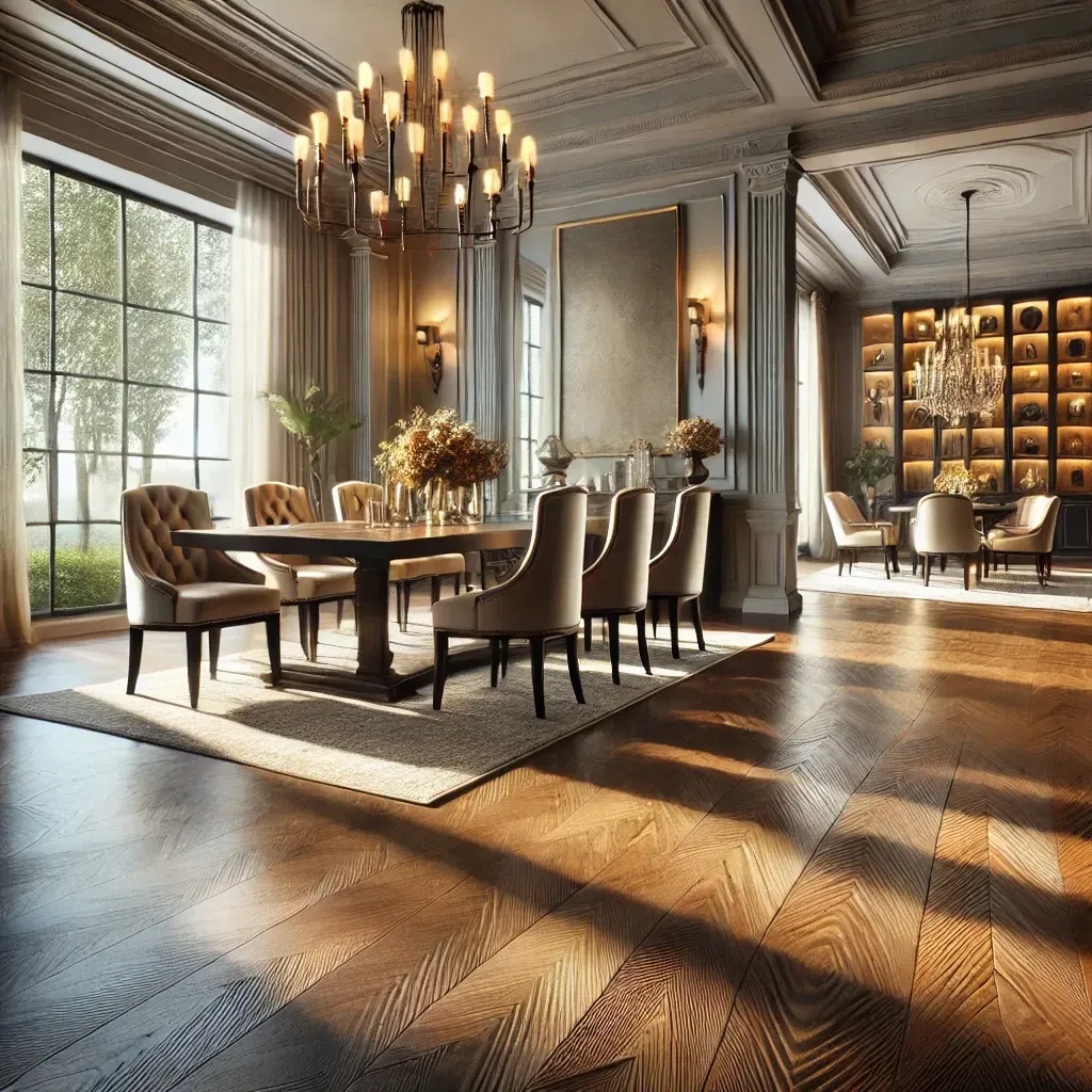 Engineered wood flooring installed in a modern living room in Winter Park, FL, showcasing its warmth