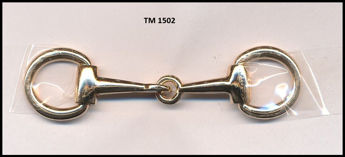 A close up of a horse bit in a plastic bag