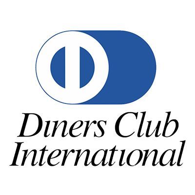 Logo della Diners Club International: cerchio bianco e ovale blu con