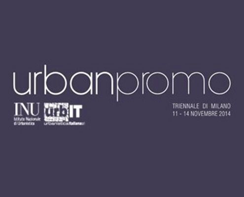Logo Urbanpromo su sfondo viola: il testo recita 