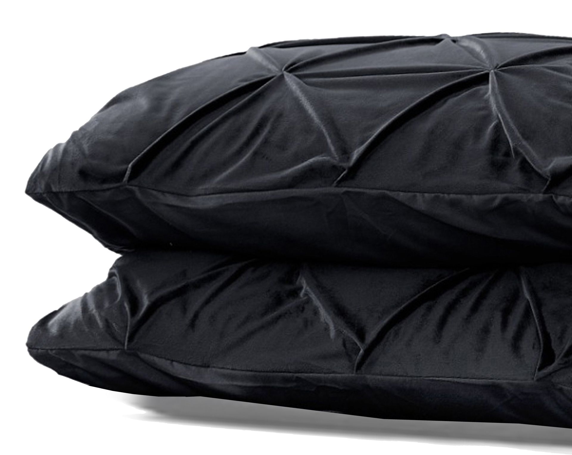 Velvet Pintuck 2pack kussenslopen Zwart
