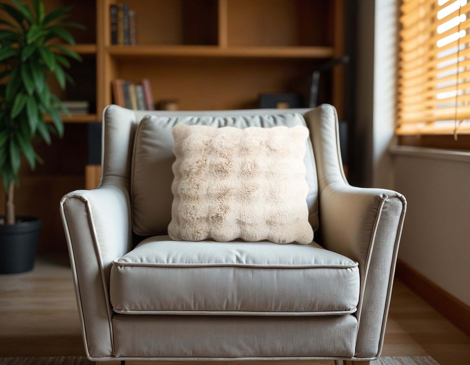 Pom Rabbit Fur sierkussen Beige