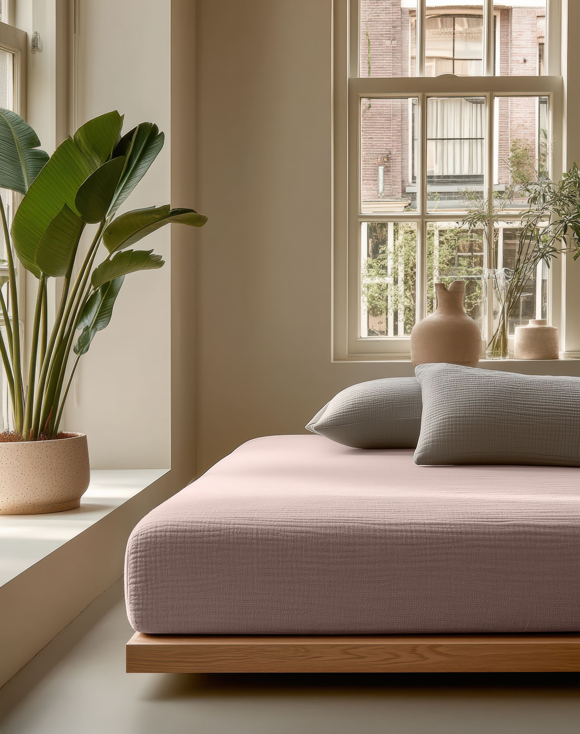 Mousseline Hoeslaken Blush