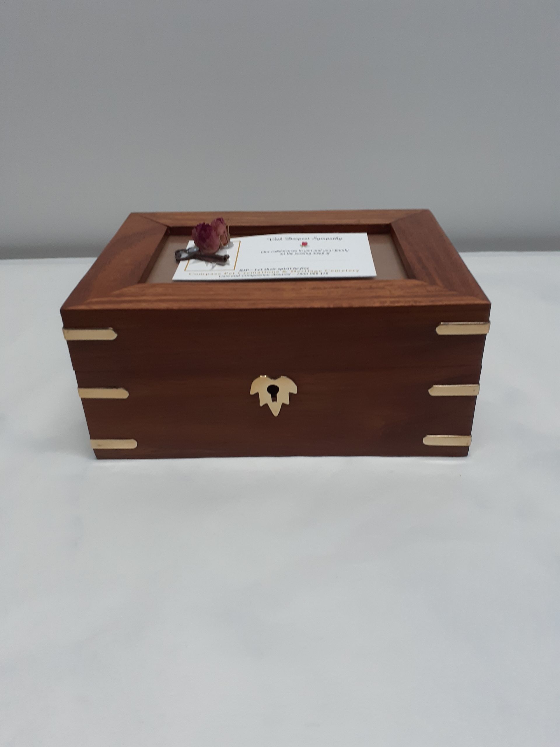 Picture Cedar Wood Urn with Key - Sydney, NSW - Compass Pet Heritage Cemetery & Crematorium