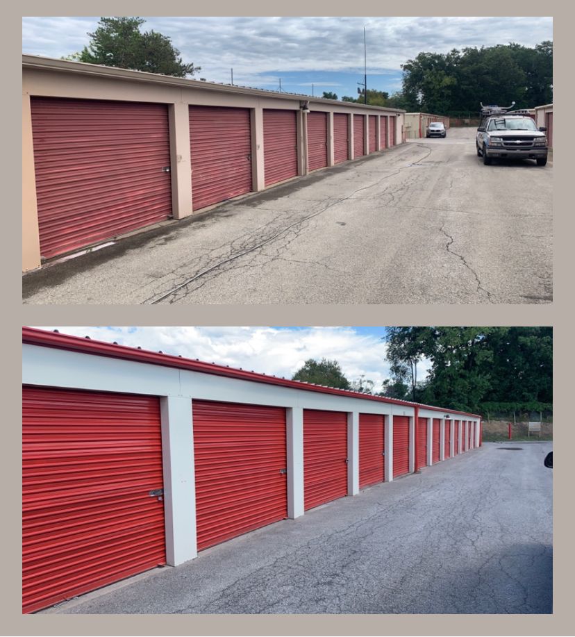 Red Garage Door - Irwin, PA - Clean and Serene Pressure Washing