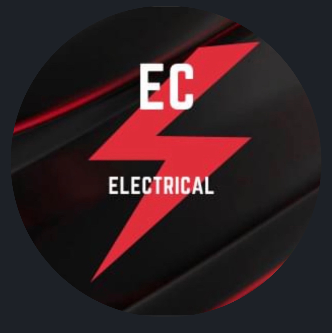 A logo for ec electrical with a lightning bolt