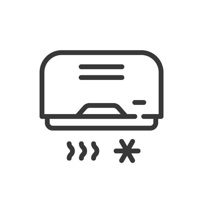 icona aria condizionata e riscaldamento