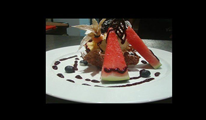 dessert con anguria e ciuccolato