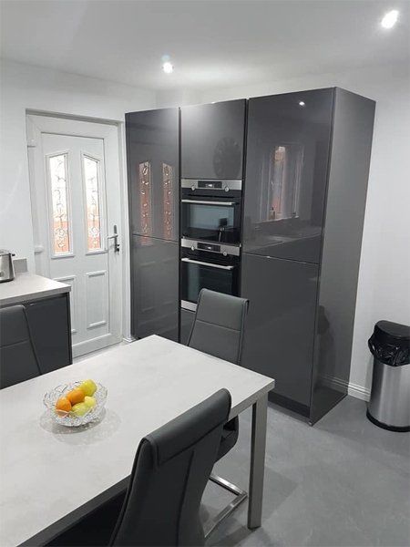 large fridge in kitchen