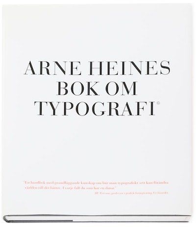 Omslag på boken Arne Heines bok om typografi