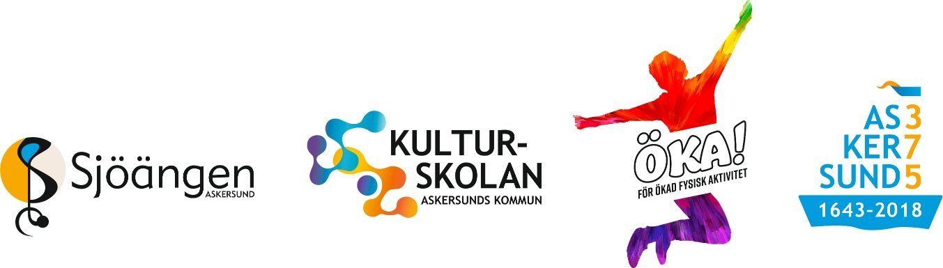 Fyra logotyper: Sjöängen, Kulturskolan, ÖKA och Askersunds 375 år