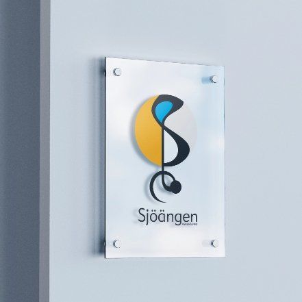 Logotypen för kulturhuset Sjöängen på en skylt
