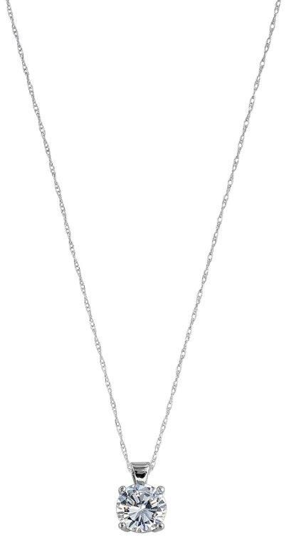 14K White Gold Diamond Pendant