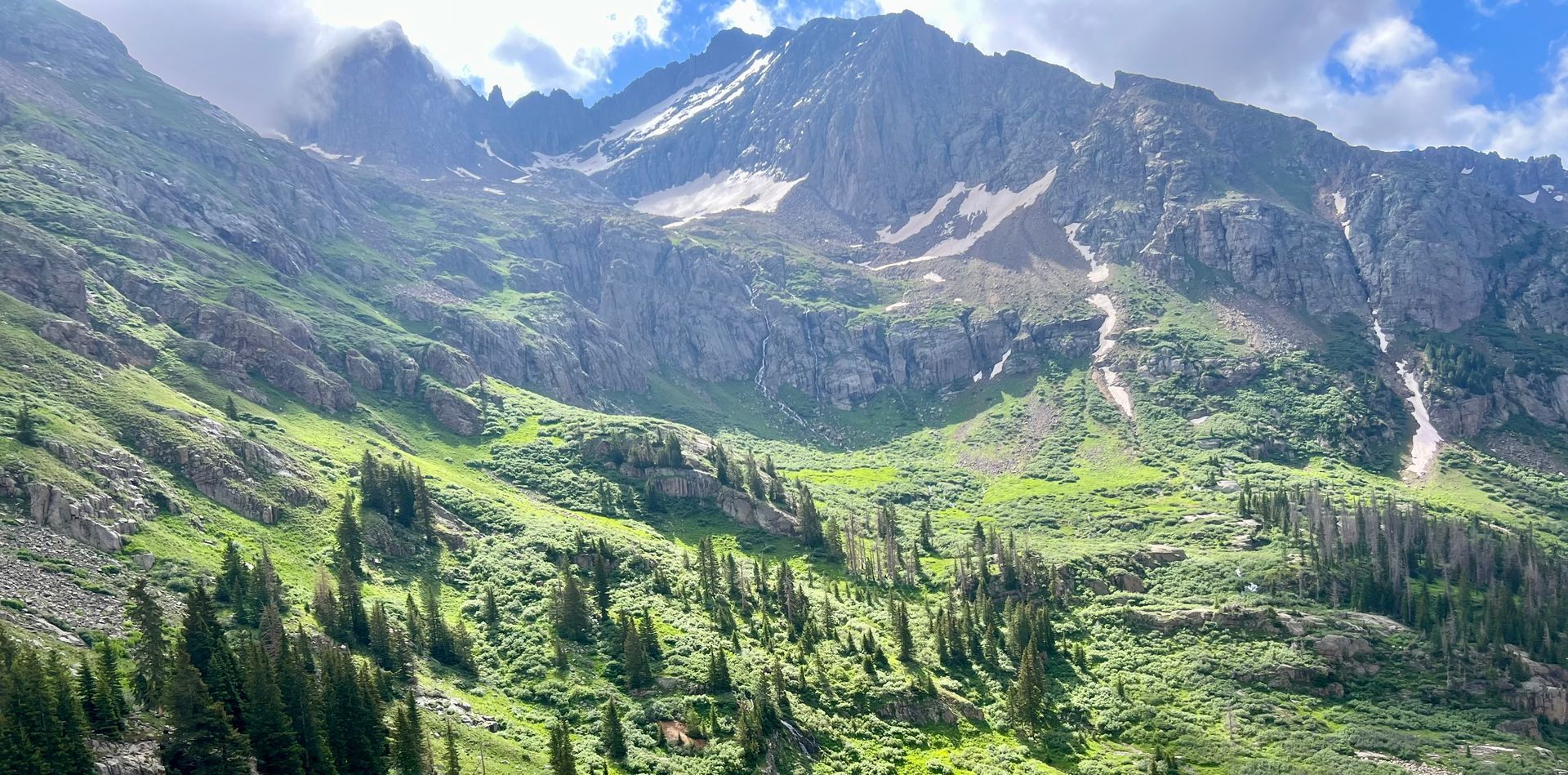 A view of a sunset over a mountain range