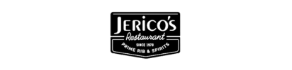 A black and white logo for jerico 's restaurant