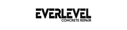 A black and white logo for everlevel concrete repair