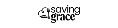 A black and white logo for saving grace