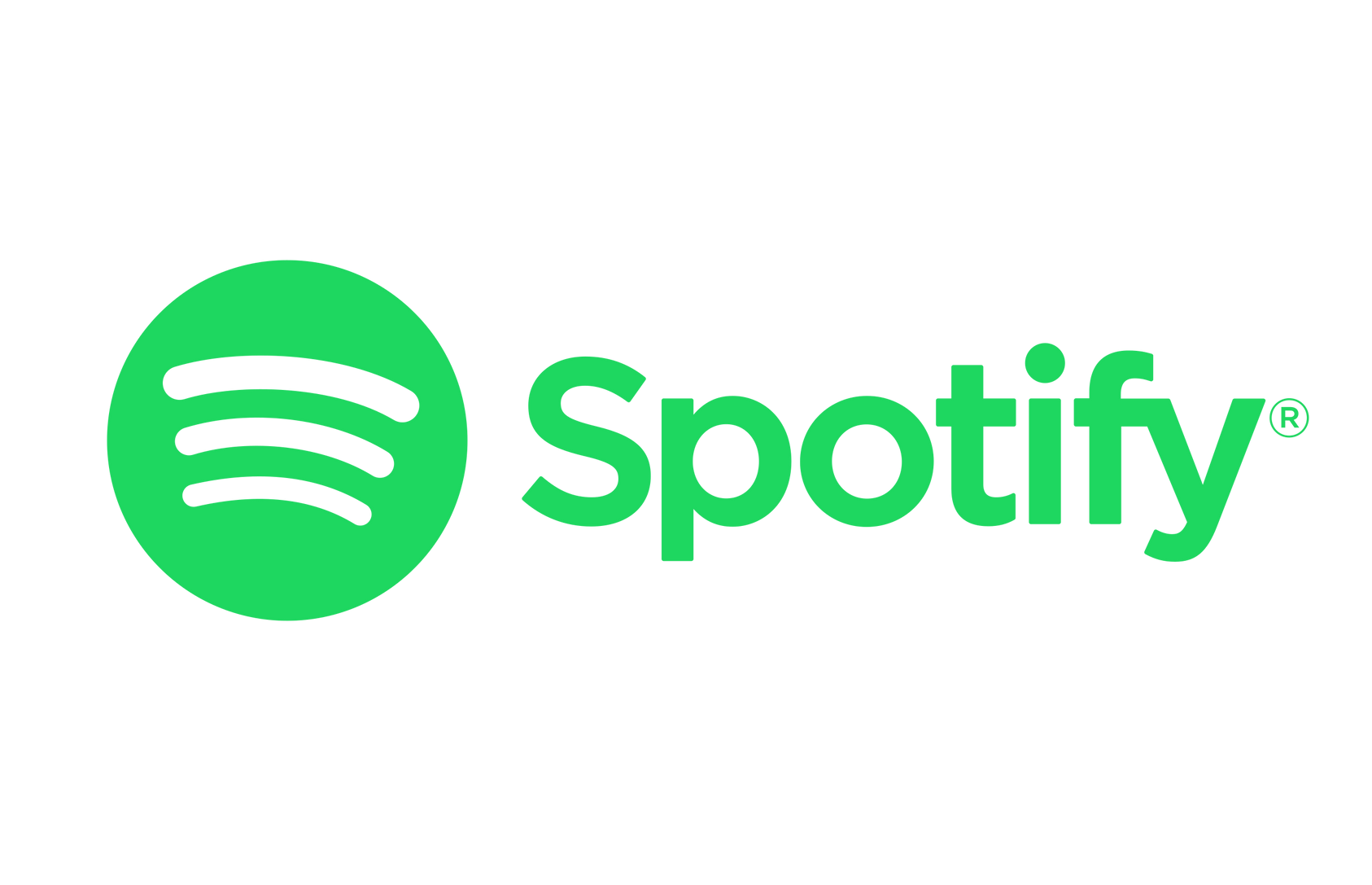 The spotify logo is green and white on a white background.
