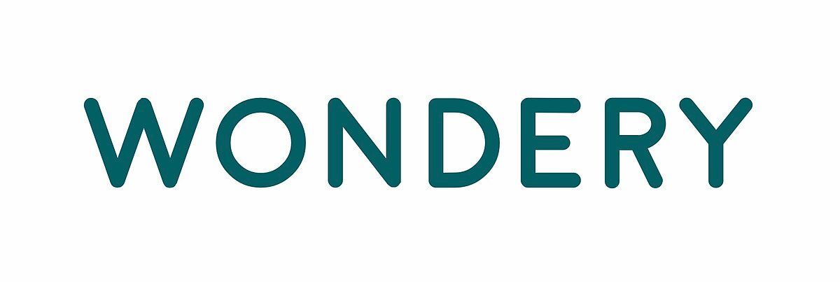 The word wondery is written in blue on a white background.