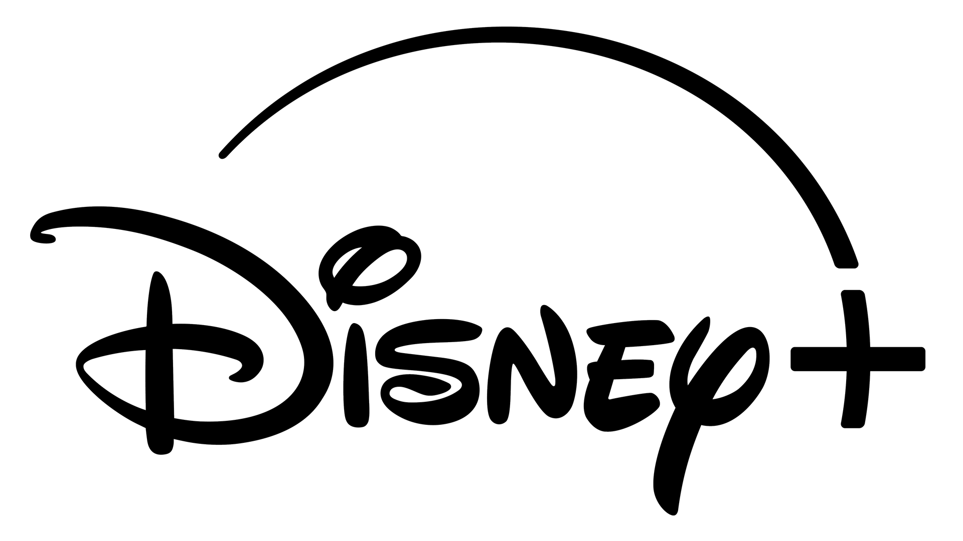 A black and white disney logo on a white background.