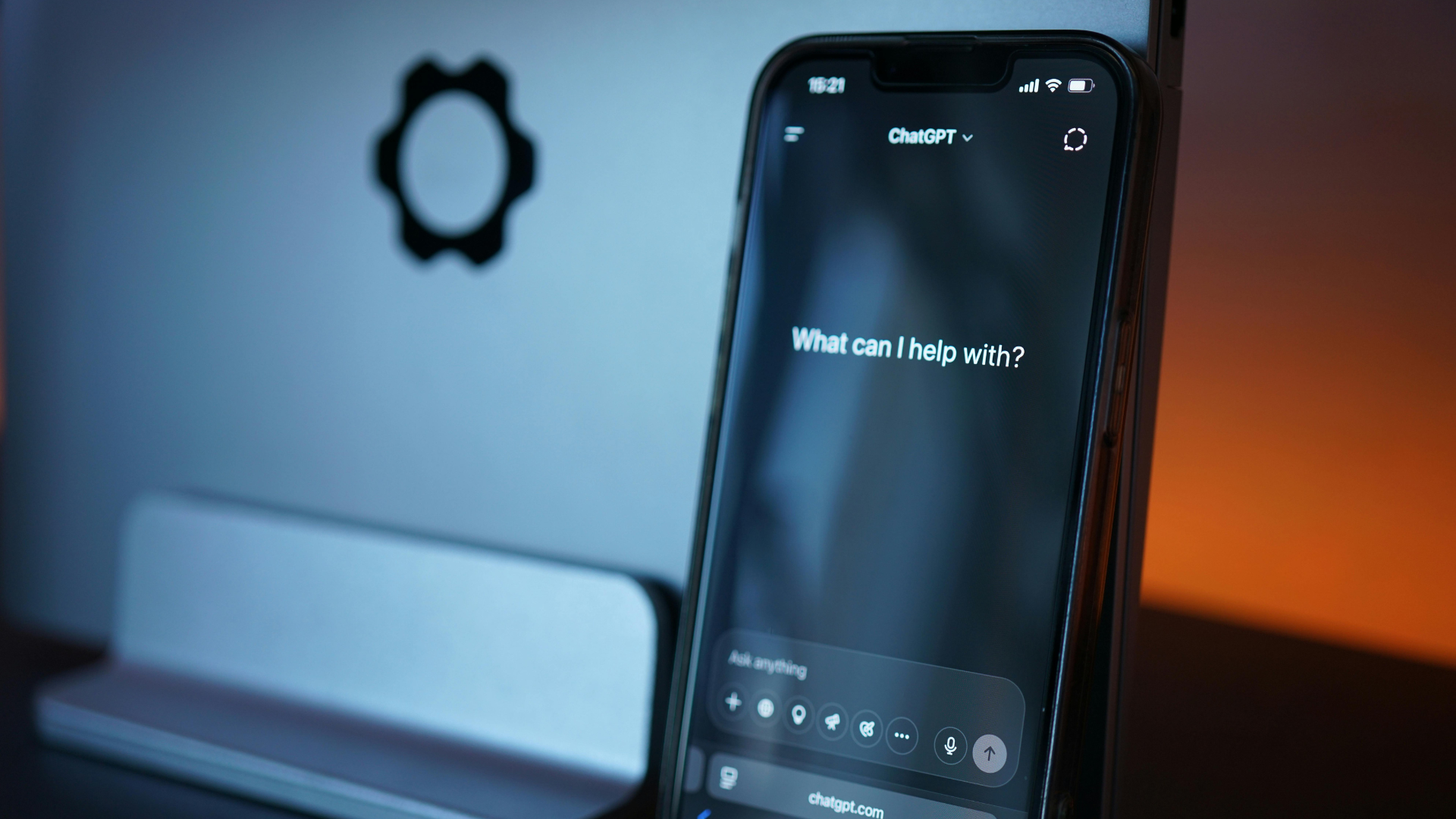Black smartphone displaying text 